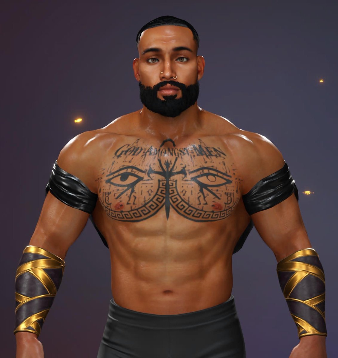IsSheJasOrVi's tweet photo. When the image upload site acts right for me again, I'll be relieved cause that shit ain't working on my end at all! Anyway, Big Wats is back and got new sets of tats coming. And I have a chest tattoo template for the men to use. Gonna see how to do one for the ladies. #WWE2K25 https://t.co/Vj7AlewVqp