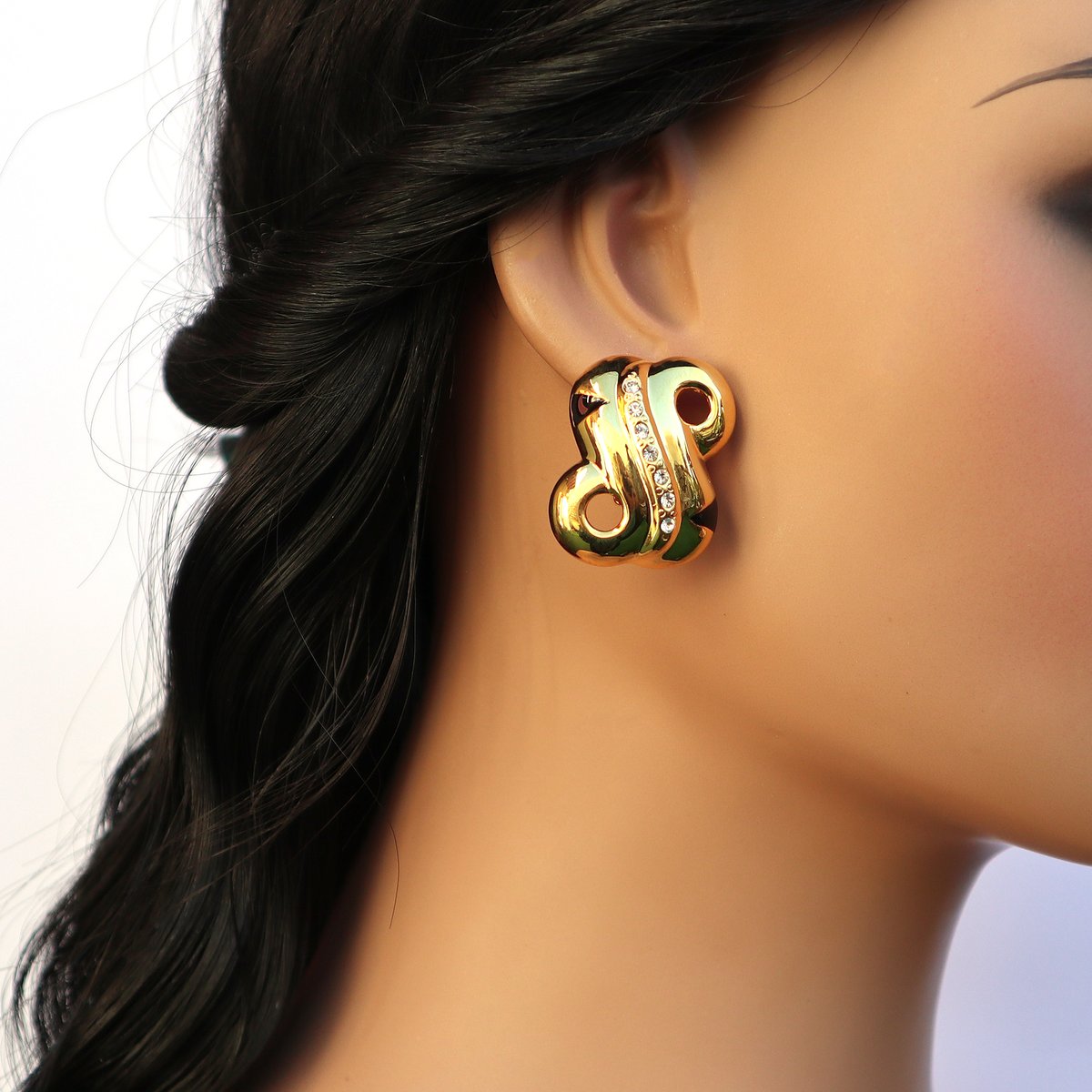 Handmade Eternity Clip-On Earrings, Infinity Golden clip on ,Elegant Dainty Jewelry &amp; Accessories, Handmade kitsch Earrings, Faux bizoux etsy.me/4kxfRn9 μέσω <a href="/Etsy/">Etsy</a>