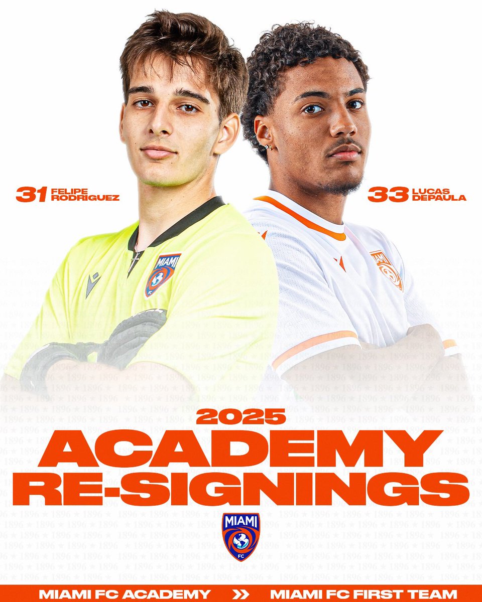 Back for 2025 👊

Excited to announce Felipe Rodriguez and Lucas Depaula have re-signed to academy contracts for the 2025 USL Championship season 🙌🔥

#path2pro #vamosmiami