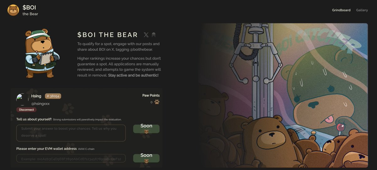 hsingxxx's tweet photo. There is nothing to do when the market is depressed. The opportunity to earn points by posting tweets is in your own hands, and the gameplay is super easy!  

1⃣Click here: https://t.co/TQUSa5PSw6 

2⃣One-click registration with Twitter account 

3⃣@Boithebear   Interaction = points, the more points you have = the greater your chance of winning!