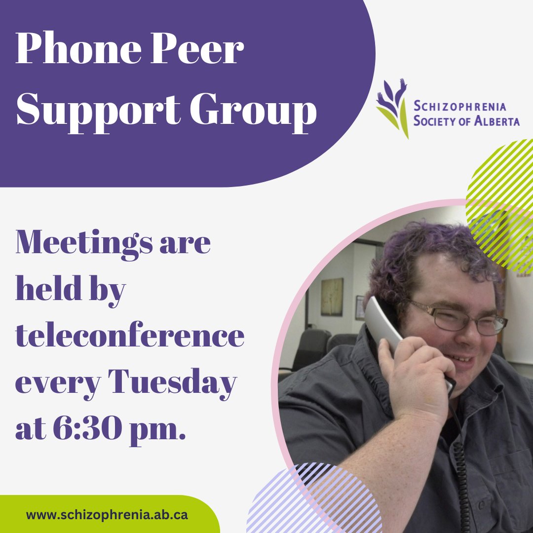 If you’re living with schizophrenia and unable to attend in-person support groups, our peer phone support is here for you. Connect one-on-one with someone who understands—gaining insight, education, and hope. For more information visit: schizophrenia.ab.ca/programs/phone…