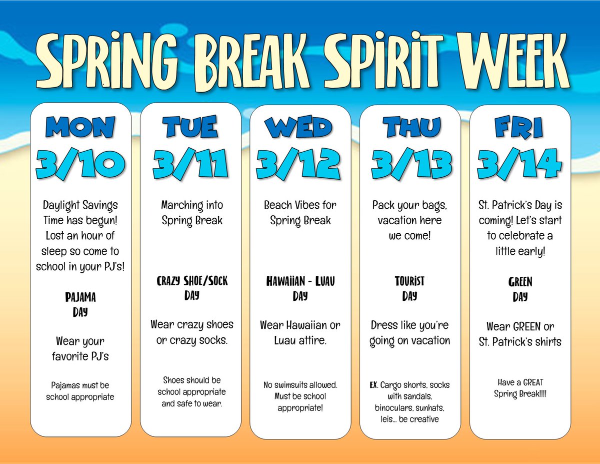 Let's get ready for Spring Break with some fun!!