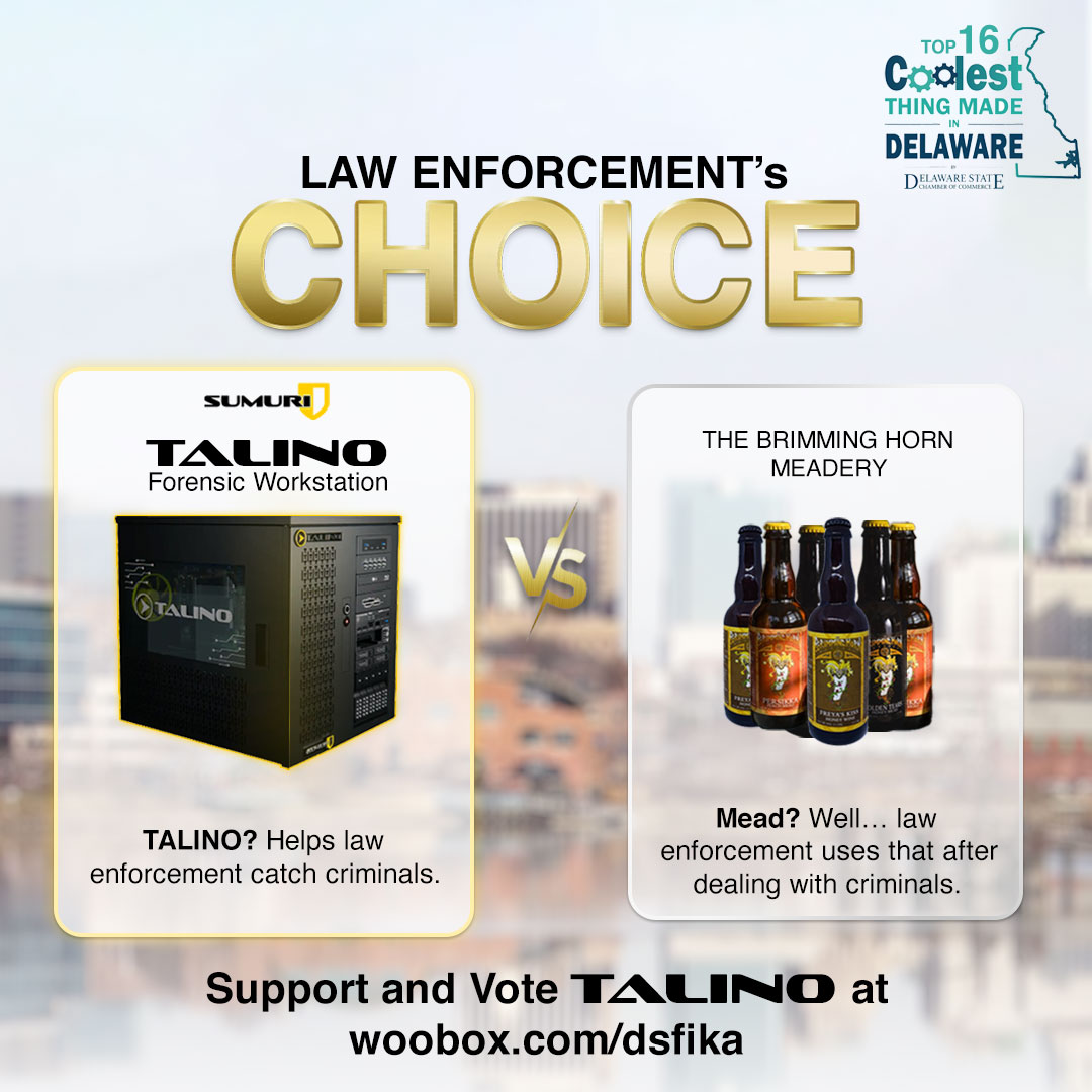 SUMURIForensics's tweet photo. We made it to the Top 16 in the #CoolestThingMadeInDelaware!

Now we need your votes to reach the Top 8!

How to vote for #TALINO:
1️⃣ Go to https://t.co/EszPL84p1R
2️⃣ Vote for Match 1 &amp; 2 first
3️⃣ Vote TALINO in Match 3

Vote once a day! Let’s make TALINO the coolest! https://t.co/B3kcwptRBO