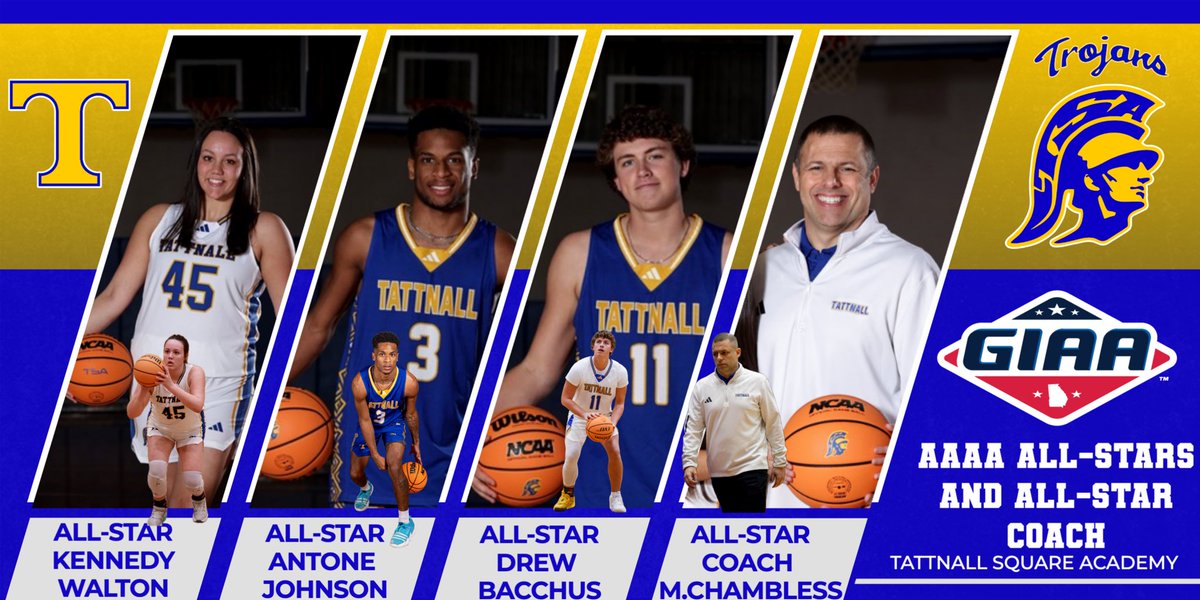 Congratulations All Stars!  Tattnall is hosting 4 All Star games tomorrow starting at 2:00pm. Kennedy Walton will play at 5:00 pm,  Antone Johnson and Drew Bacchus will play at 6:30. Coach Chambless will have the opportunity to coach the boys one more time at home.