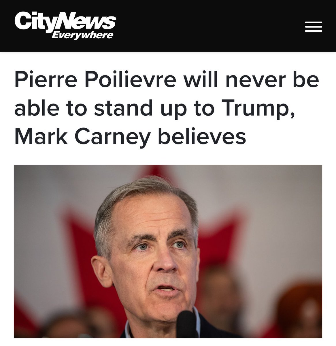 “You can’t change Donald Trump. …someone who worships him like Pierre Poilievre will never stand up to him. And someone who believes that Canada is broken will never put Canada first.”
