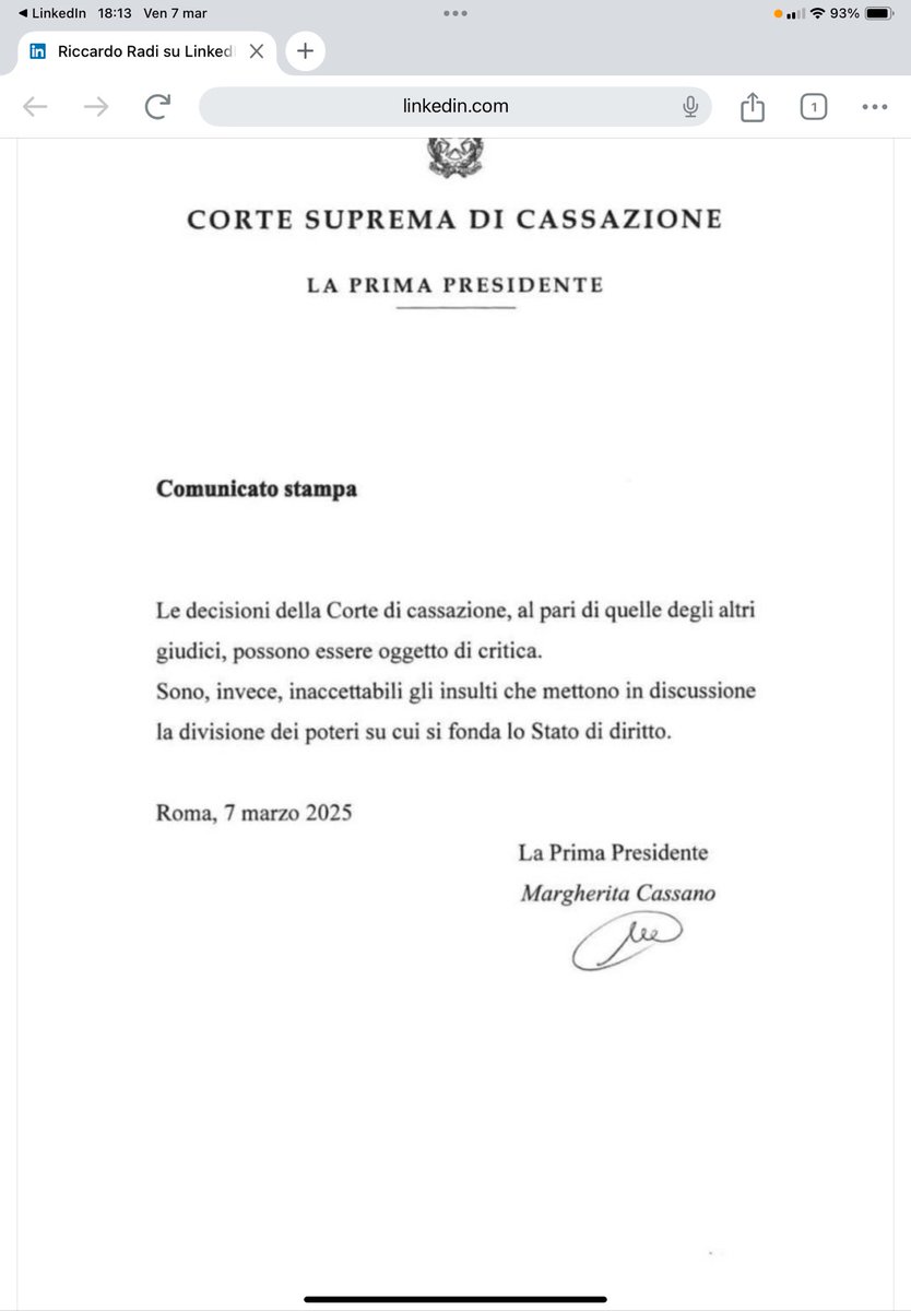 soraxstar's tweet photo. #Dirittodicritica ma non insulti… ma davvero deve intervenire il primo presidente della Cassazione per ribadire l’ovvio? https://t.co/tCkymOW6YD