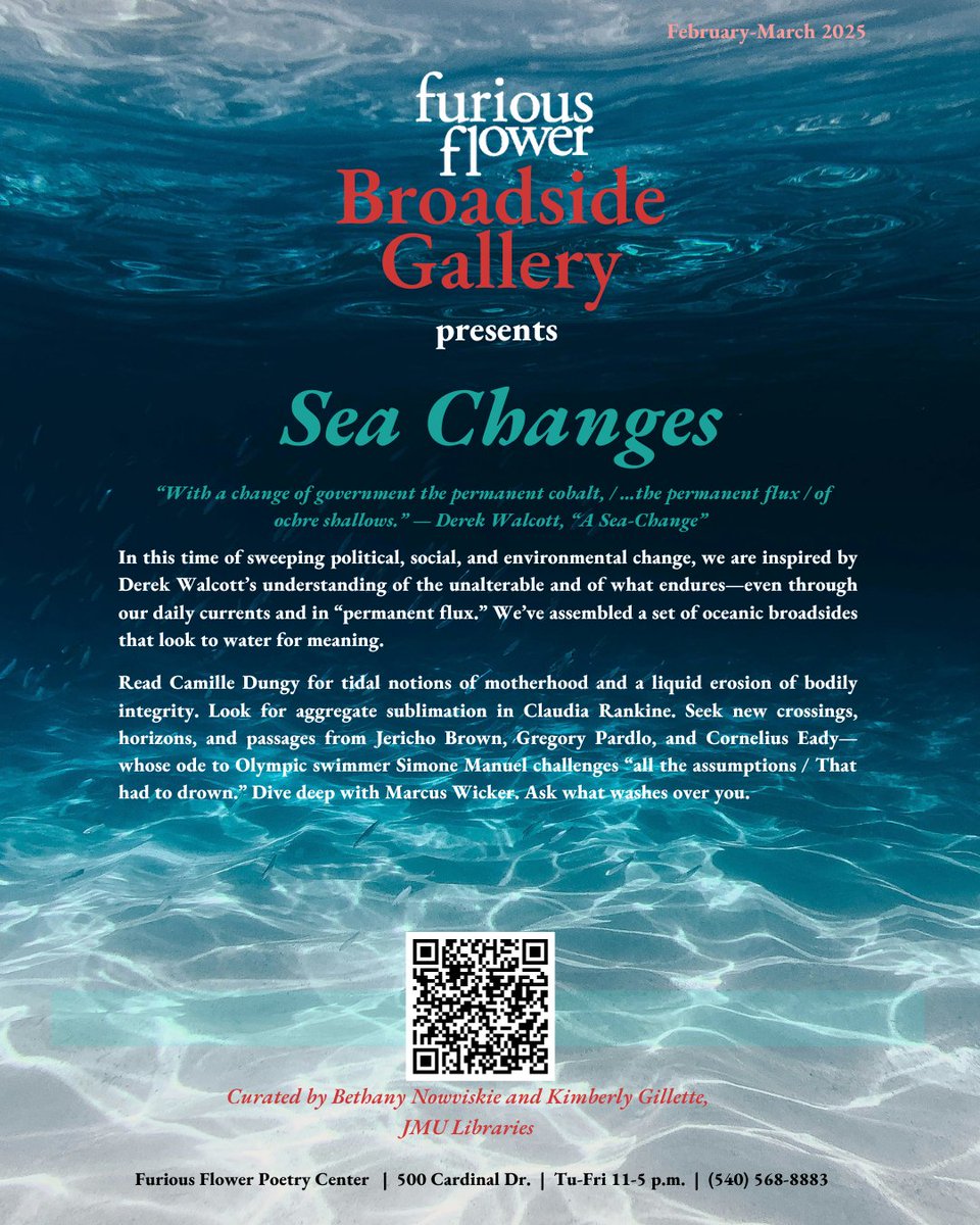 What are you up to this Friday night? 

Stop by Cardinal House (500 Cardinal Dr.) this Friday, March 7th between 5 and 7pm to enjoy another First Friday at Furious Flower Broadside Gallery!