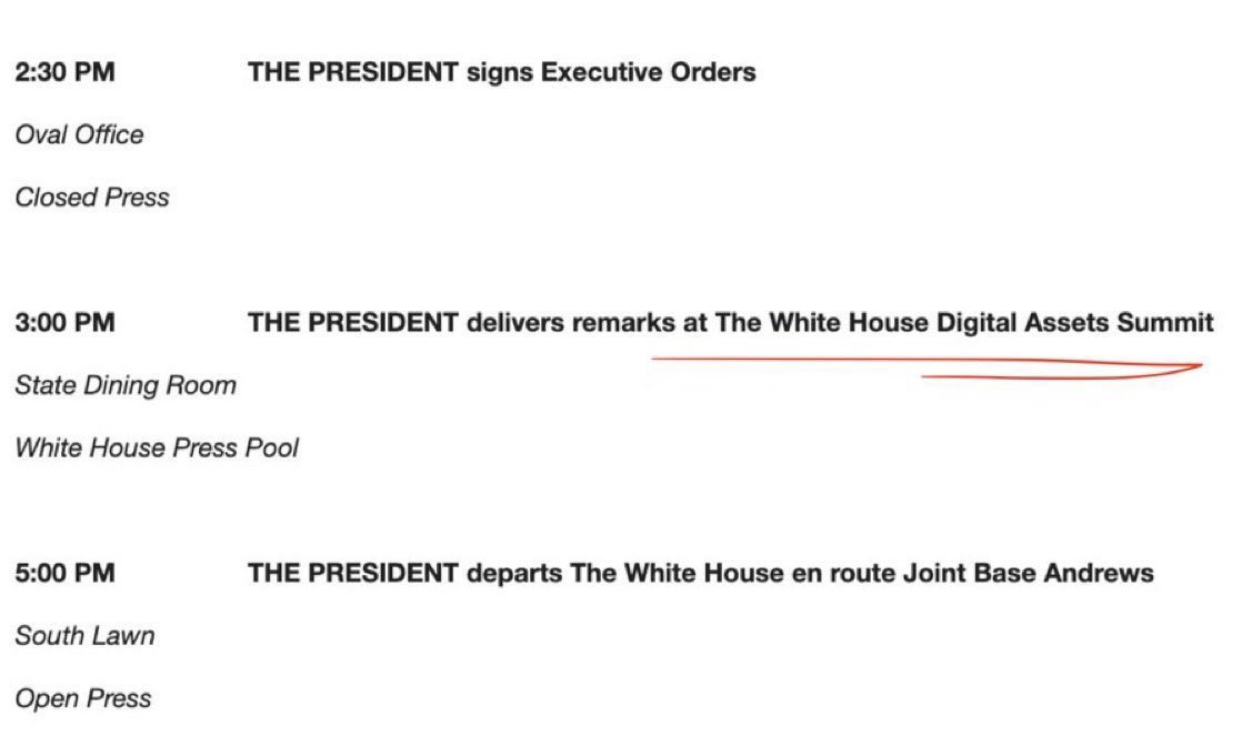 🚨BREAKING: The White House Digital Asset Summit starts today at 3:00 PM EST. 🇺🇸🦅 

Prepare For Major News! #XRP