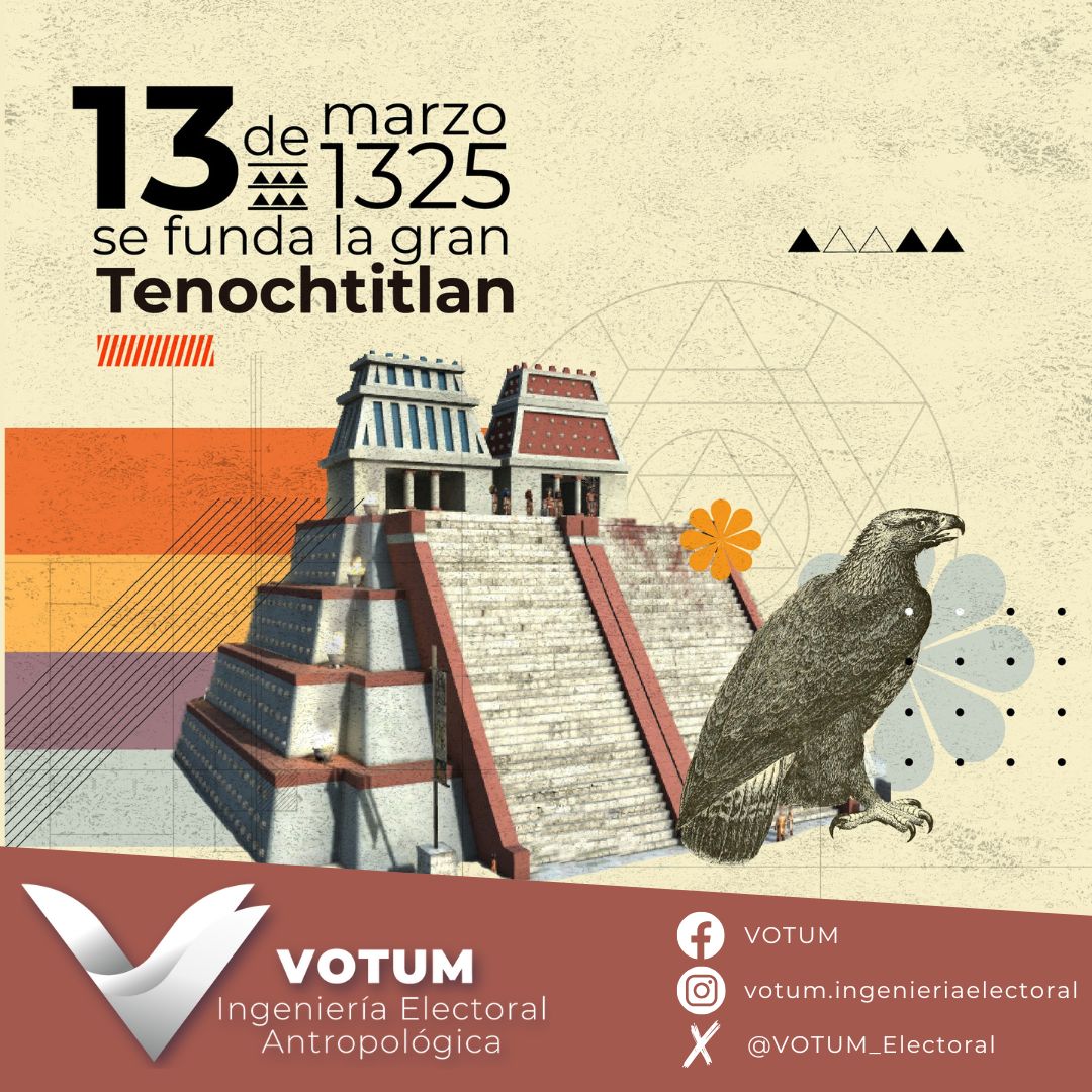 700 años de la Fundación de México-Tenochtitlán 

Los mexicas fundaron la ciudad que se convirtió en el centro político, cultural y económico de Mesoamérica.

En #VOTUM creemos que la grandeza se construye con estrategia, liderazgo y visión a futuro, como lo hicieron los mexicas.