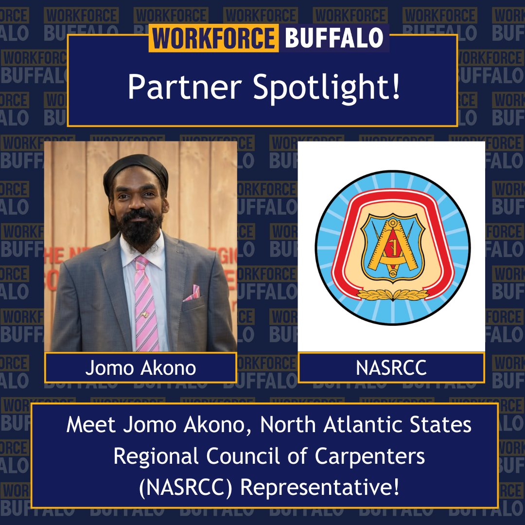 Workforce Buffalo Partner Spotlight: Jomo Akono and the North Atlantic States Regional Council of Carpenter!  

Learn about Jomo and more on our Facebook page: facebook.com/photo/?fbid=12…