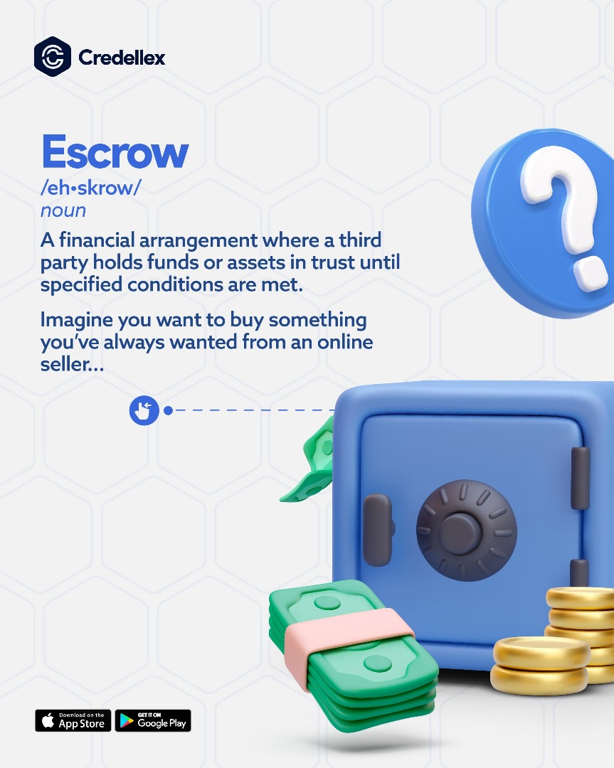 CredellexHQ's tweet photo. Your money and goods deserve protection! 🛡️

With escrow, payment is only released when all parties in a transaction are satisfied. No scams and no stress. https://t.co/M0aJCnA6hP