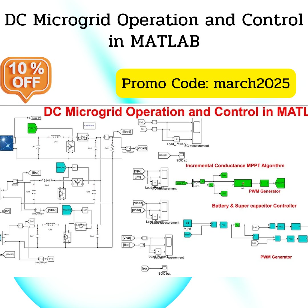 Lms_Solution's tweet image. DC Microgrid Operation and Control in MATLAB
MATLAB Model: zurl.co/3zoOK
zurl.co/40TmN
#DCMicrogrid #MicrogridControl #MATLAB #RenewableEnergy #SmartGrid #EnergyManagement #MicrogridOperation #DCSystems #PowerElectronics