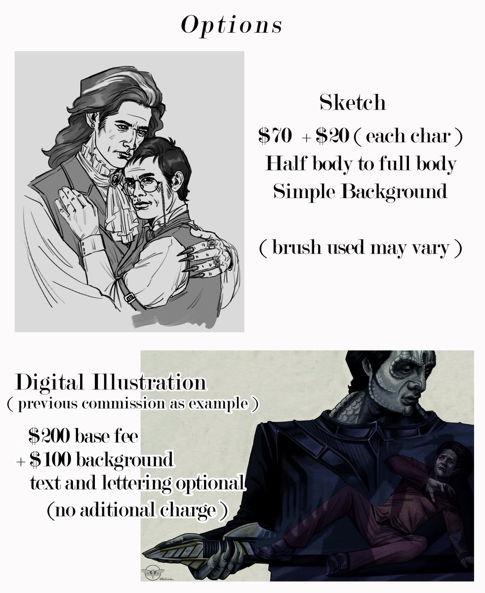Red_Cicada_'s tweet image. Hey bros, opening up my commissions again :3
DM if intrested or for more info
Also I have a buncha herbie stickers left so go get some &lt;3 redcicada.bigcartel.com
( if something is spelled wrong don't tell me I checked it like 5 times😭)
#hannibal #reanimator #startrek