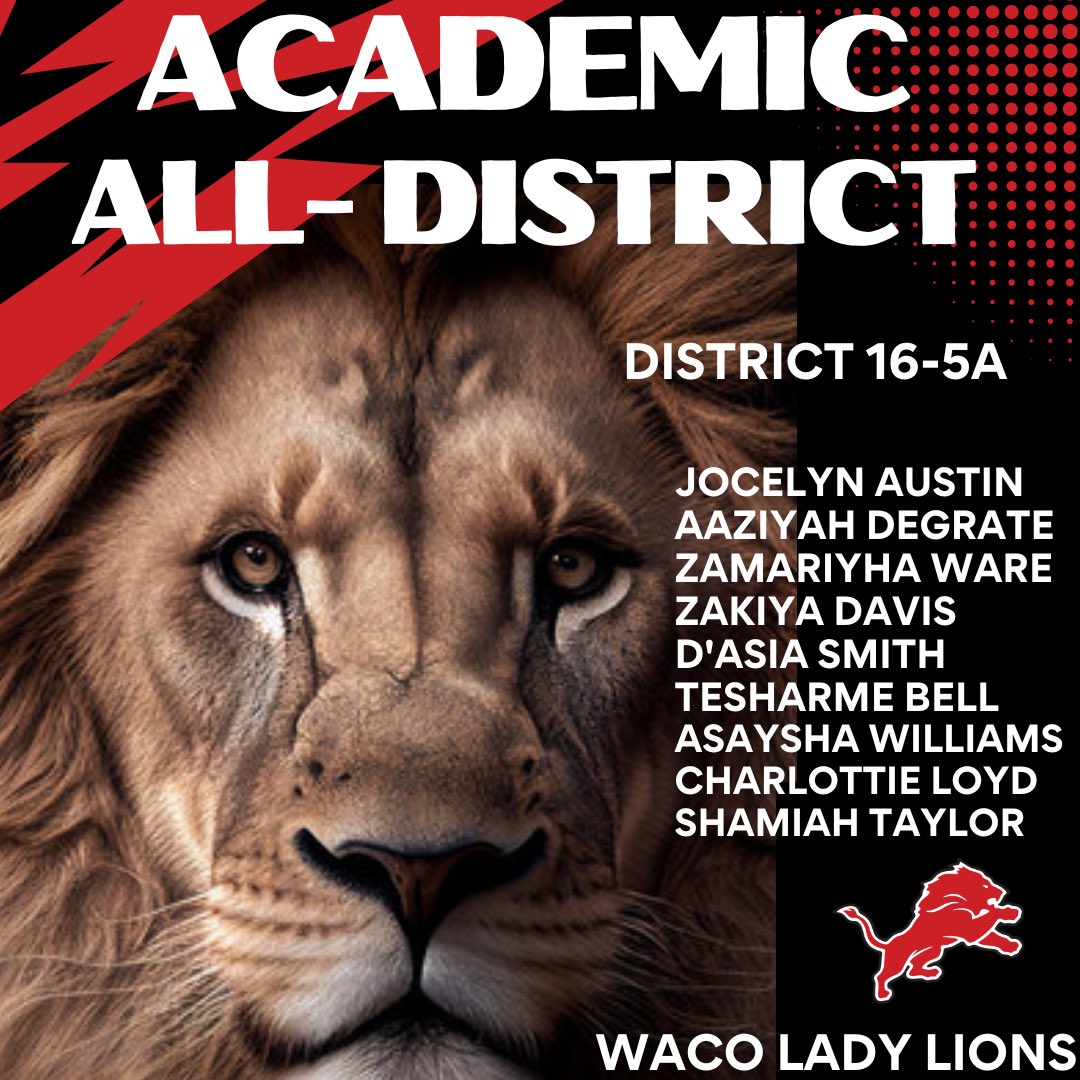 Congratulations on your outstanding commitment and perseverance on and off the court. 
#LionPrideRunsDeep
Waco ISD