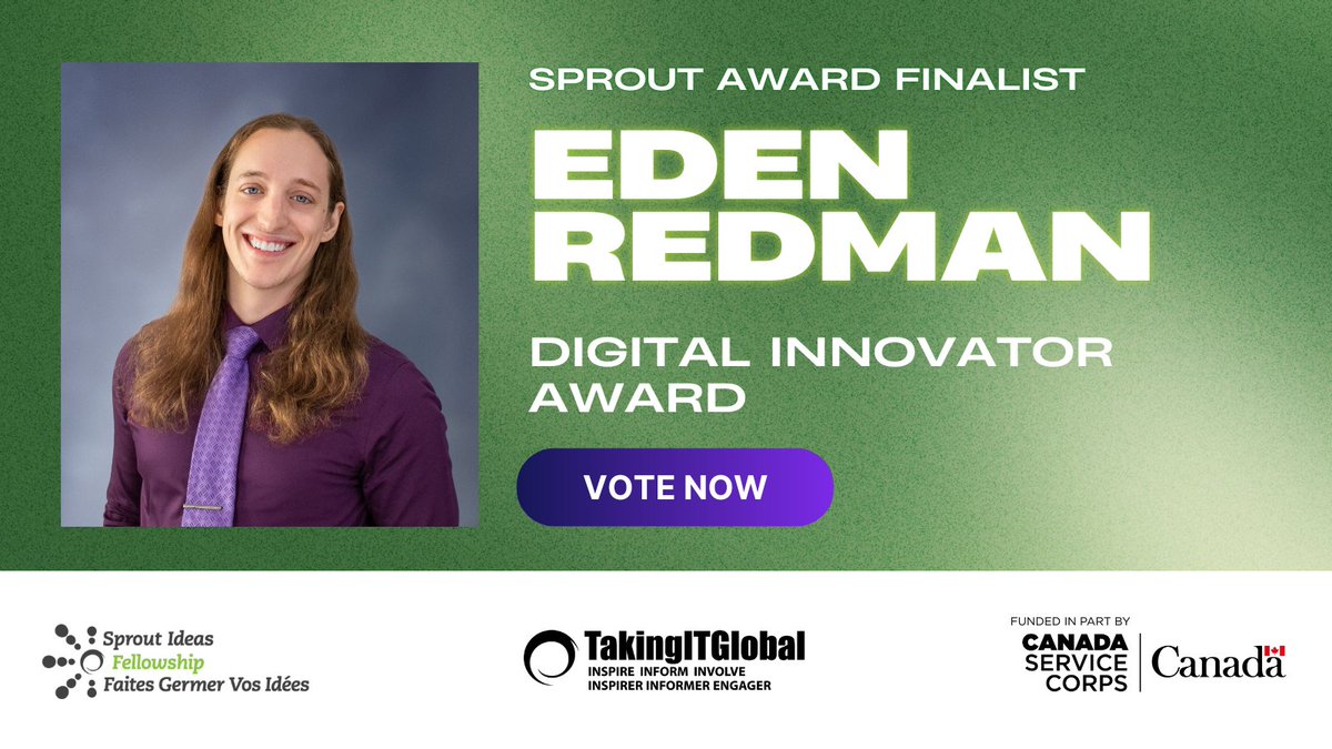 takingitglobal's tweet image. We are excited to announce the top 3 finalists for the TakingITGlobal Sprout Awards, Digital Innovator category. The winners will be honoured at the Sprout Ideas Fellowship Summit in Toronto, in June 2025! Learn more about the finalists and cast your vote at:…