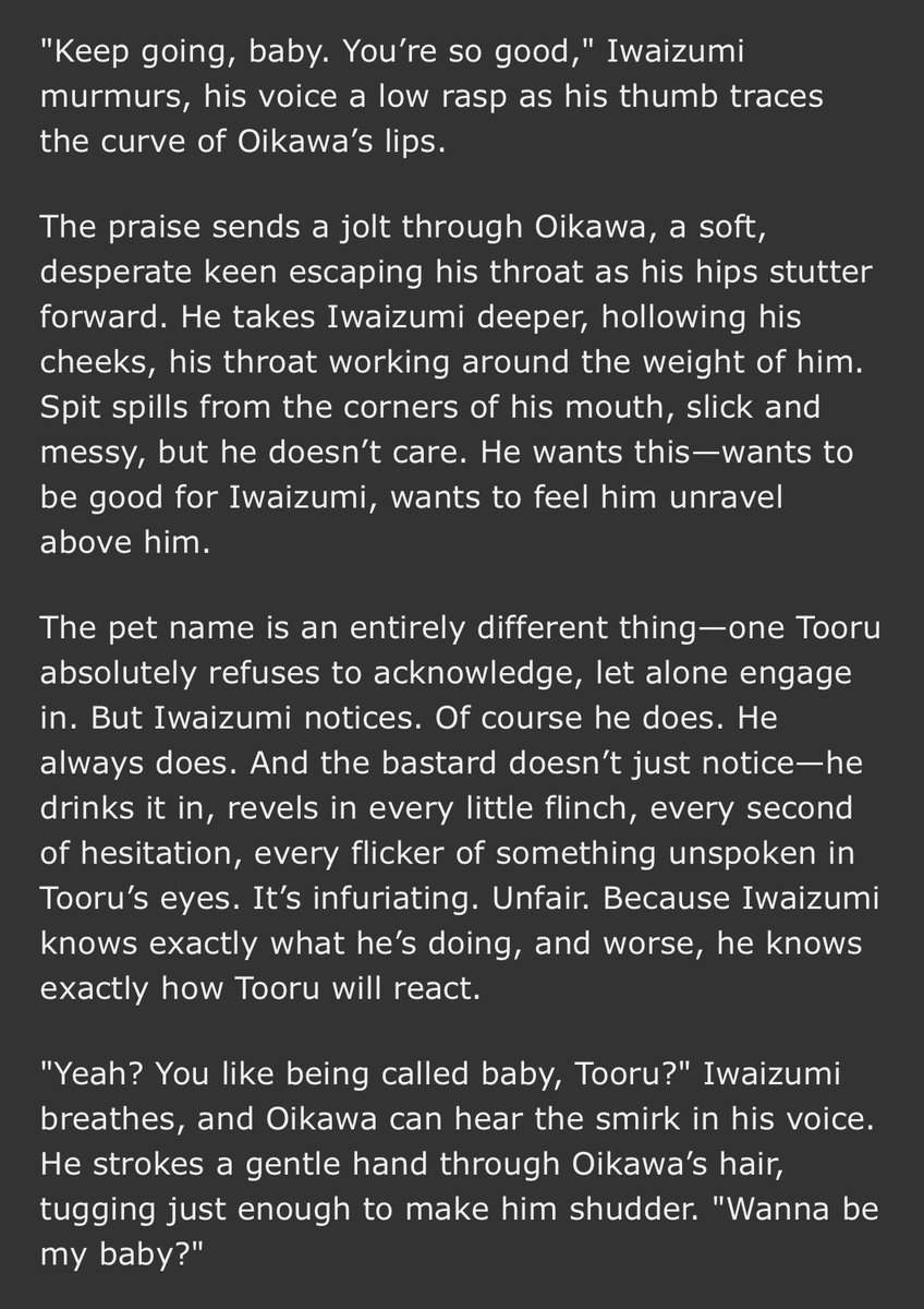 showsetter's tweet photo. may i tempt you with the-tough-spiderman-situationship in these trying times? #ilorecs
love the vivid narration. love the instant mutual attraction. love the idea of conflicting oikawa tooru. love the idea of iwaizumi hajime (just him being him)
https://t.co/Tasvl94uOO https://t.co/XHK3QOkzXh