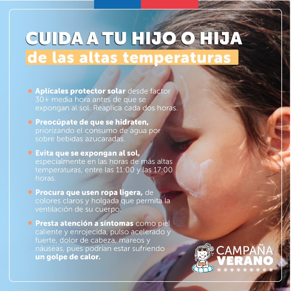 👧🏽☀️👦🏽Ante el aumento de las temperaturas, es importante mantener las medidas de cuidado, en especial en niñas y niños para evitar quemaduras o cuadros graves por calor

#CampañaVerano