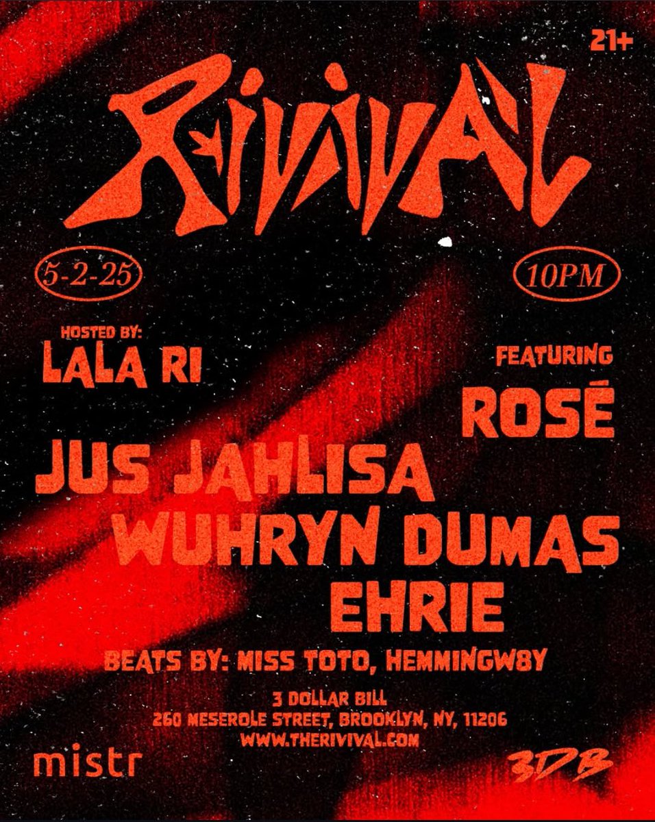 NYC I will be performing at The RIVIVAL May 2nd ; Hosted by <a href="/TheeLaLaRi/">LaLa Ri</a>

Go to therivival.com for tickets!

The RIVIVAL fuses the energy of underground raves, the pulse of queer nightlife, and the spectacle of live music performances into an electrifying experience!
