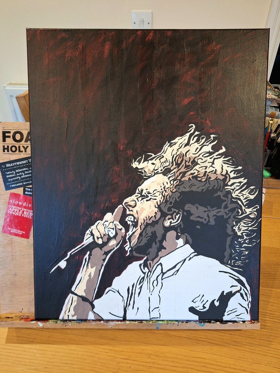 This one's taking some hours #wip #wipart #progress #painting #paint #drawing #art #originalart #weekend #rageagainstthemachine #zachdelarocha