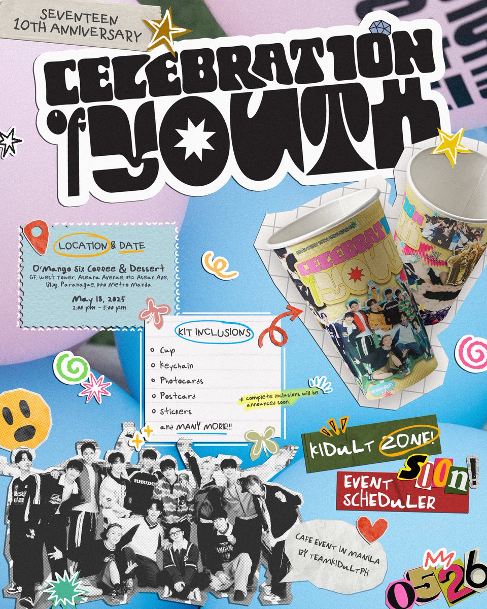 SVT 10th Anniversary Event 'Celebrat10n of Youth' Preview #1

☆ 2025.03.22 Release 
☆ 2025.05.18 Event

10 years, 13 stars, 1 youthful dream ⋆✴︎˚｡⋆

#CELEBRAT10NOFYOUTH #SEVENTEEN