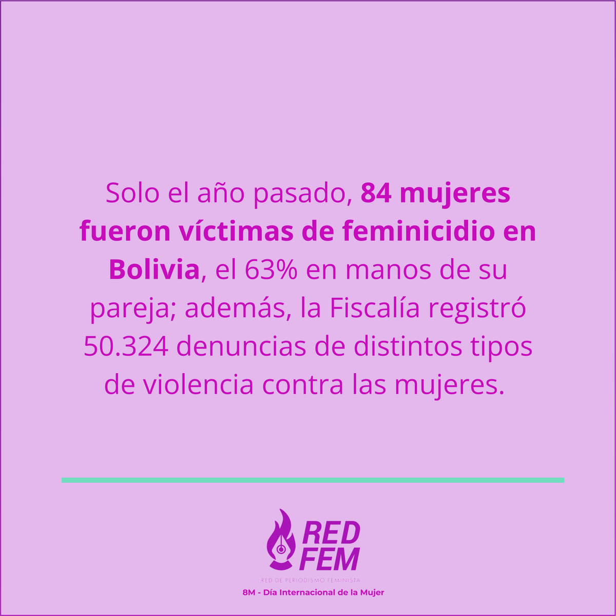 RedFemBolivia's tweet photo. Por este 8 de marzo, Día Internacional de la Mujer, te presentamos algunos datos sobre la situación de las mujeres en Bolivia. https://t.co/q24GsqEM0d