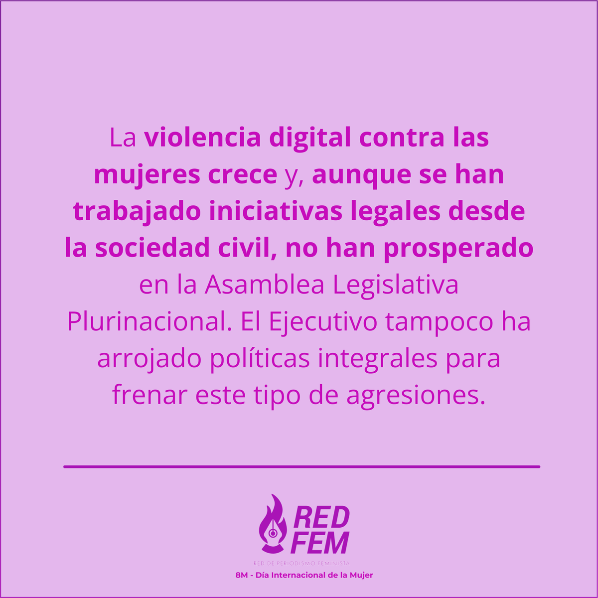 RedFemBolivia's tweet photo. Creemos que un mejor periodismo es posible. La violencia en todas sus formas debe ser eliminada y un primer paso es denunciarla. 

#RedFem #Bolivia #Periodismo #Feminismo #8M https://t.co/k6ZL2JWrWt