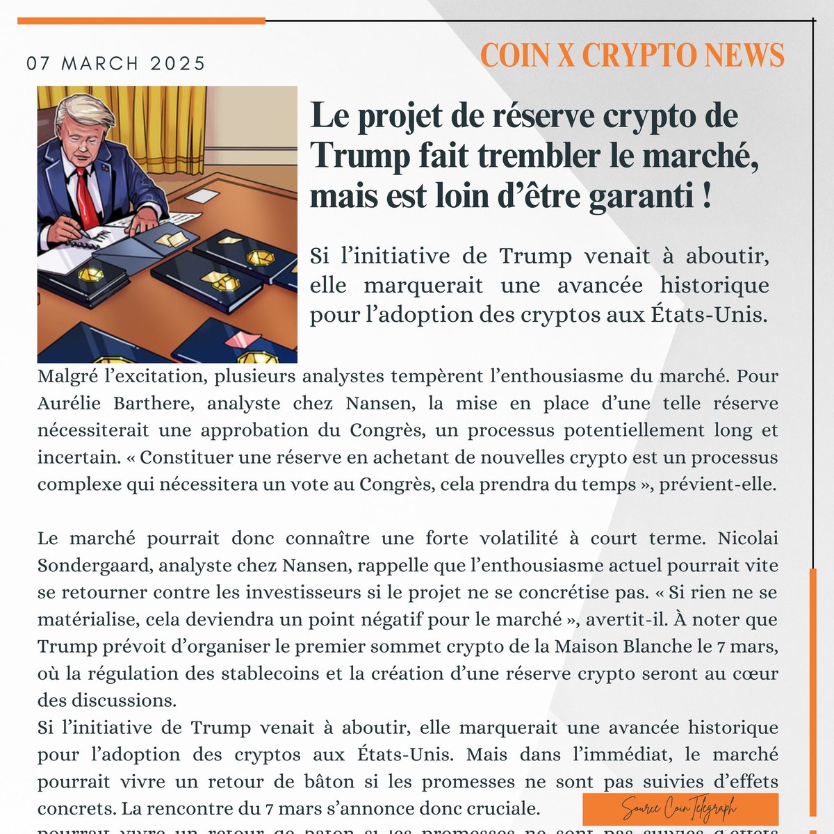 Willby_plus_'s tweet photo. Coin X Crypto News (07 March 2025)#crypto #cryptocurrency #trading #bitcoinethereum #ethereumdevelopment #bitcoinlegend #bitcoin #ethereum #motivation #motivationalvideo #motivational #money #moneymindset #lajan #felajan #coinx #coin_x #coin-x #CoinX #future https://t.co/JQ8cwRoI1U