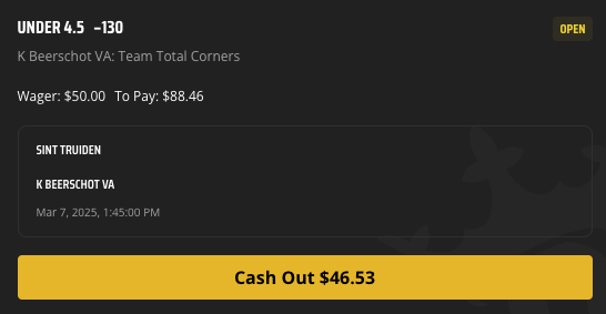 RealCJArbGuy's tweet photo. Arb Alert! 🚨 Risk-Free $6 - $6.46 📷 : 
Your shortcut to consistent wins!  
Arb Details:-KFCO Beerschot Wilrijk | 4.5 Corners |  
| - 130 -KFCO | u4.5  Corners | DK | +175 Fanduel   
Profit Options: Under 4.5 DK win $6.46 
Over 4.5 Corners Fanduel win $6 https://t.co/I4rNvFoP6I