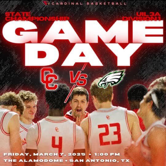 TheCCCitizen's tweet photo. Today is the day, the CHS Cardinals take on the Tatum Eagles for the 3A Division I State Championship Title today at the Alamodome at 1 p.m. 

Who do you have winning? Drop your predicted scoreline below!!!

#columbuscardinals #columbustexas #columbusvstatum #alamodome https://t.co/67o9wAW2Wh