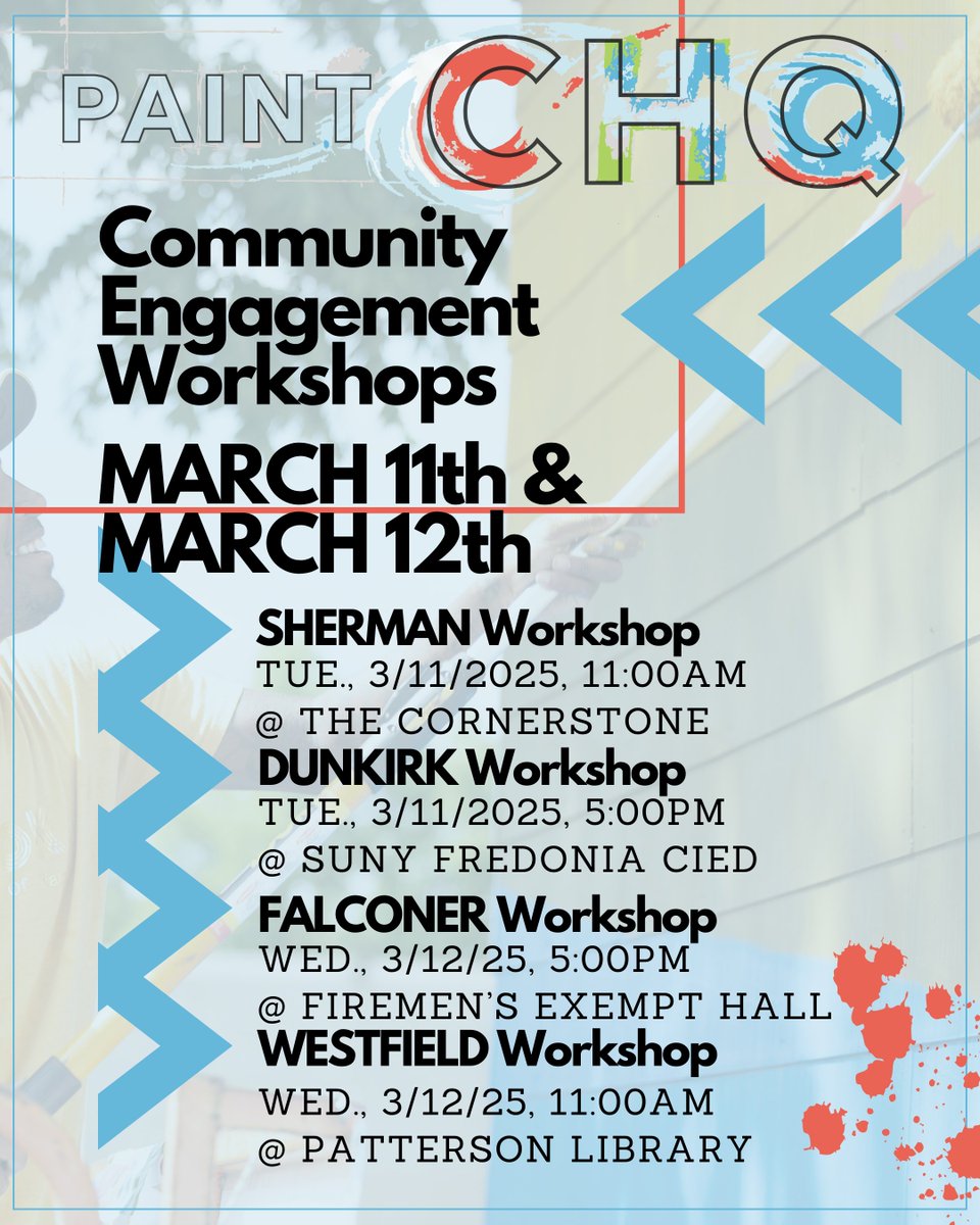 #ChautauquaCounty Planning &amp; Development and partners will be hosting Chautauqua County’s 1st mural festival. #PublicArt acts as a catalyst for community development. Local artists are encouraged to participate. Visit the project website to learn more!

<a href="/CHQPartnership/">Chautauqua Partnership for Economic Growth</a>  #PaintCHQ