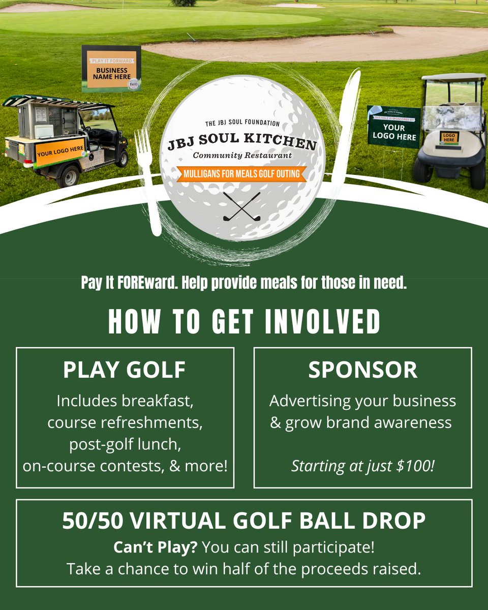 Registration is now open for our 8th Annual Mulligans for Meals Golf Outing! Whether you’re golfing, becoming a sponsor, or joining our 50/50 Virtual Golf Ball Drop from home, it all supports our mission!
bit.ly/SKGolfOuting20…