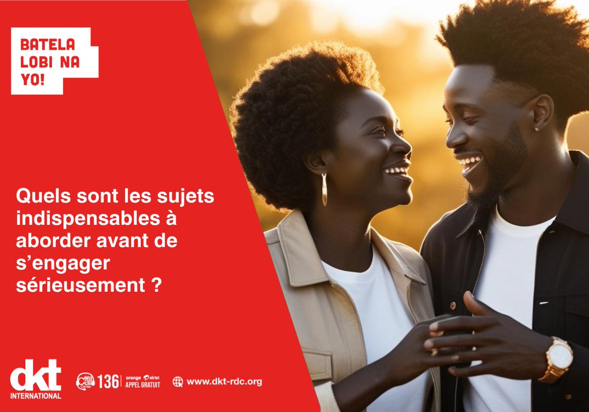 dkt_rd's tweet photo. Les couples qui durent ne parlent pas que d’amour. Ils parlent d’argent, de projets, de planification familiale, de contraception … Parce que l’amour seul ne suffit pas !L’harmonie dans un couple, c’est aussi parler des sujets sérieux...
#BatelaLobiNaYo #SSR #DktRdc https://t.co/yN0en8dxD1