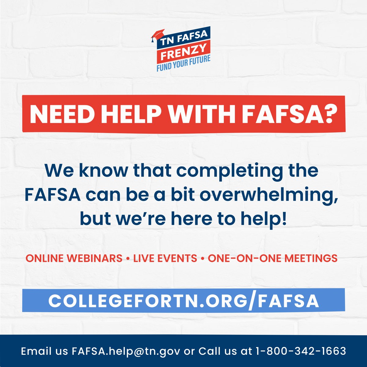 Need Help with FAFSA? Check out some of the great resources to #FinishtheFAFSA before April 15 deadline! #TNFAFSAFrenzy CollegeforTN.org/FAFSA