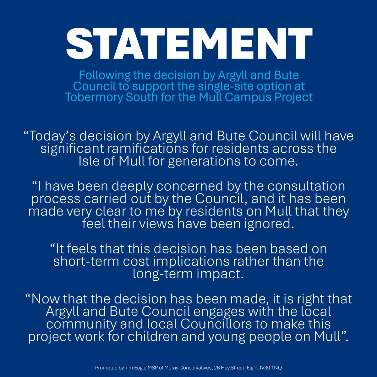 My comments following today's decision by Argyll and Bute Council. 👇🏽