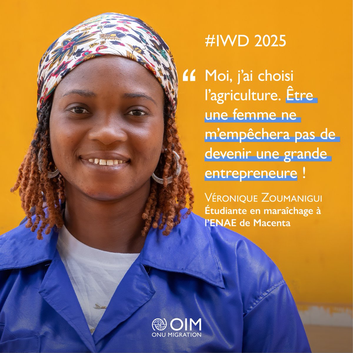L’agriculture est un levier puissant d’autonomisation pour les femmes. Soutenir leur accès aux ressources et aux formations, c’est renforcer l’égalité.

#IWD2025 #ForAllWomenAndGirls #InternationalWomensDay <a href="/IOMROWCA/">IOM West and Central Africa 🇺🇳</a> <a href="/OnuGuinee/">NATIONS UNIES GUINEE</a>