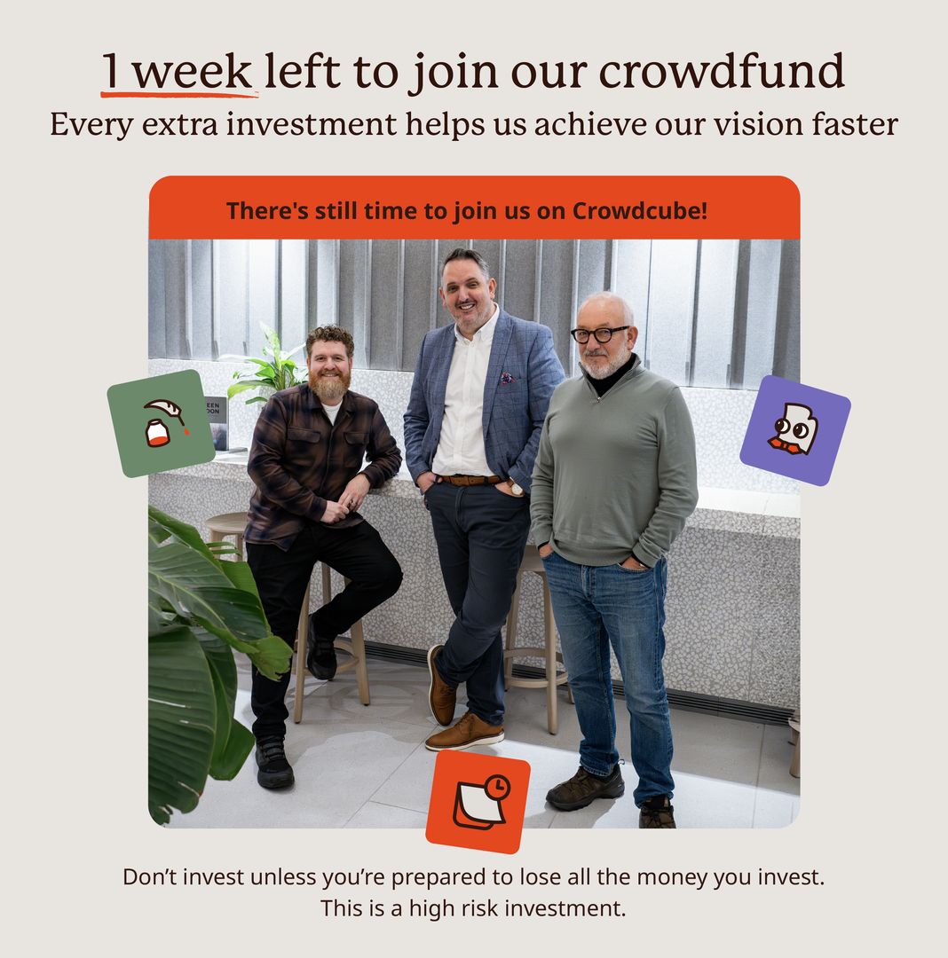 Libraro_'s tweet image. 1 week left to join us! 🗓️ 

Help us raise £600k so we can share more underrepresented voices, uncover more talent and unlock more revenues.

Join our raise on Crowdcube crowdcube.com/early-access/l…

#Crowdfund #Crowdcube #Investing #web3 #writingcommunity #libraro 

Don’t invest…