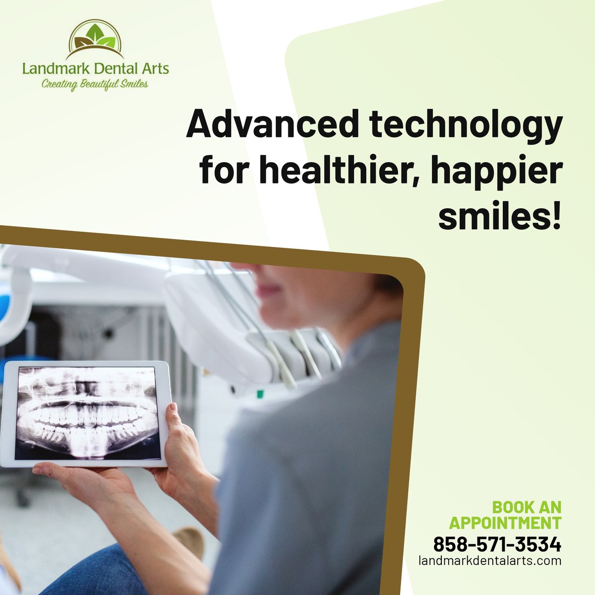 JamesBerryDDS's tweet image. Cutting-Edge Dental Technology! 🦷💡 At Landmark Dental Arts, we use digital X-rays, 3D imaging, and laser dentistry for precise, comfortable, and efficient treatments.

Experience modern dental care today!

#HighTechDentistry #ModernSmiles #DentalCare