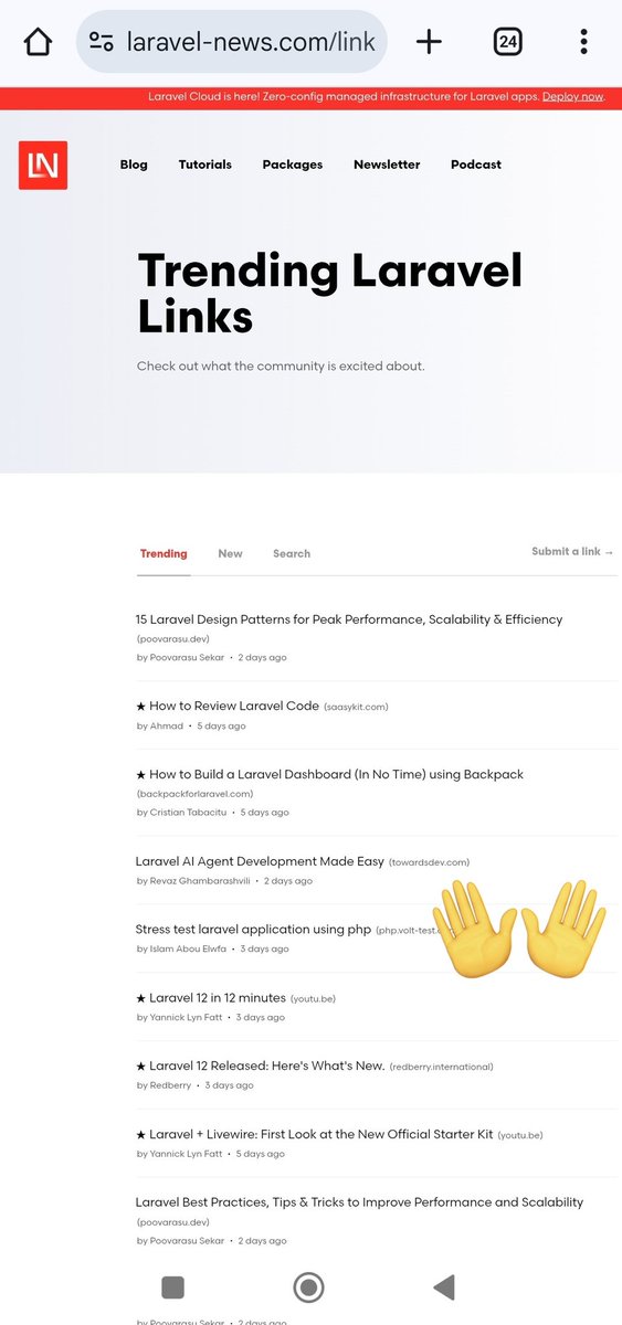 Islam A-Elwafa (@elwafa90) on Twitter photo What a week! 🚀
My article "Stress Testing Laravel Applications using VoltTest" made it to the trending links on <a href="/laravelnews/">Laravel News</a>
It also ranked #1 on @danielnewns' top 10 Laravel & PHP picks this week! 🏆
It feels good to see VoltTest being shared and reaching more developers! ⚡ What a week! 🚀
My article "Stress Testing Laravel Applications using VoltTest" made it to the trending links on <a href="/laravelnews/">Laravel News</a>
It also ranked #1 on @danielnewns' top 10 Laravel & PHP picks this week! 🏆
It feels good to see VoltTest being shared and reaching more developers! ⚡