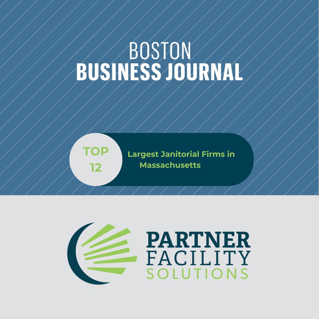 partnerfacility's tweet photo. We're honored to be ranked Top 12 among the Largest Janitorial Firms in Massachusetts by the Boston Business Journal!
Huge thanks to our amazing team and loyal clients for helping us achieve this milestone. Here's to continued growth! 🙌✨ #PartnerFacilitySolutions #BBJ https://t.co/wNOSrCfygV