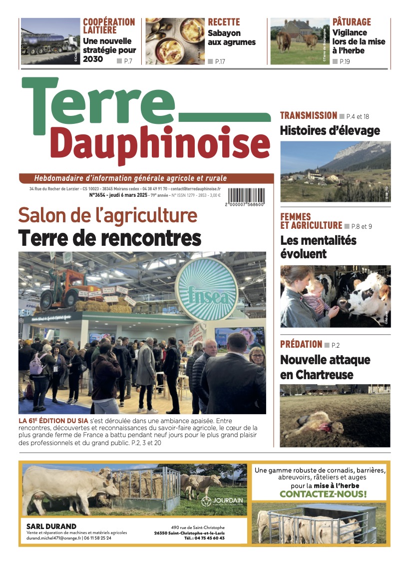 Et voici la une de Terre Dauphinoise !