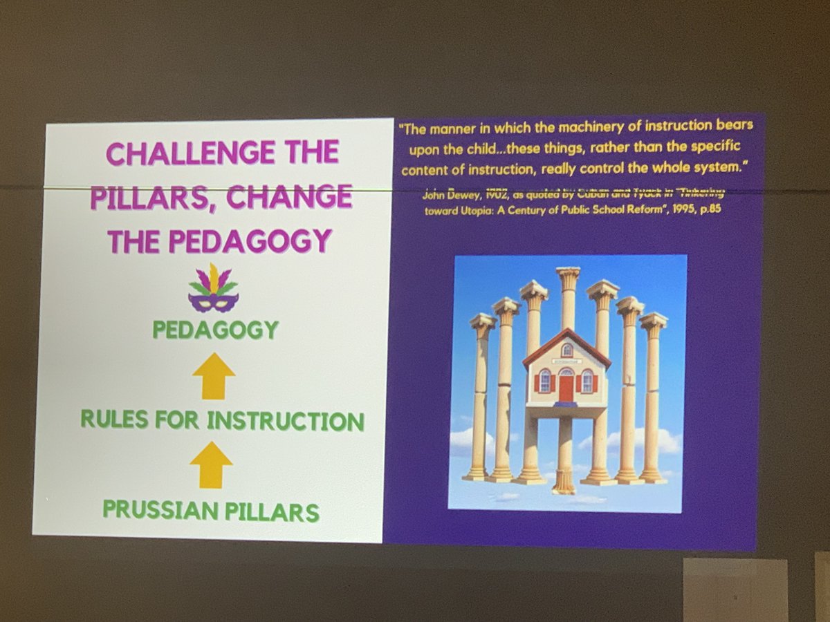 💨🎷 The Breaking from the "Real School" Mold session at #ncties25 hit like a Mardi Gras brass band! The E.S.C.A.P.E. model brings a fresh breeze of innovation, reminding us that true transformation is more than just improvement. Let’s catch those beads of wisdom! 💜💛💚