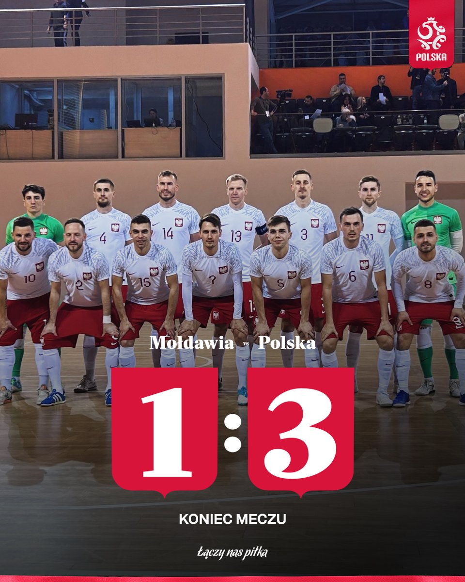 LaczyNasPilka's tweet photo. Reprezentacja Polski w futsalu pokonała Mołdawię w meczu kwalifikacji do mistrzostw Europy 3:1! 👏👏Bramki dla biało-czerwonych zdobyli Zastawnik i Leszczak x 2.
__
FT #MDAPOL 1:3 🇲🇩🇵🇱 https://t.co/XMSTsGYSPl