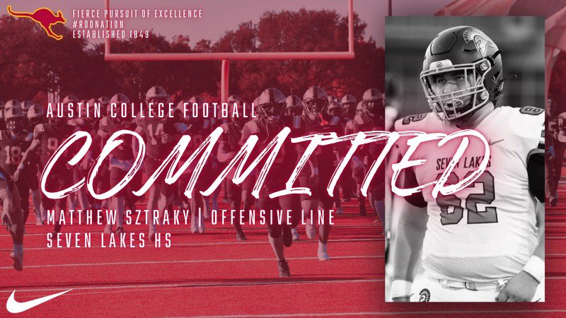 After a conversation with <a href="/Coach_Love8/">George Love</a> I’m excited to announce my commitment to <a href="/RoosFootball/">Austin College ’Roos Football</a> to continue my athletic career. Thank you to my family, friends , coaches and teammates for pushing me to be the best player I can be.
<a href="/JHamon17/">Jimmy Hamon</a> <a href="/7LHSFootball/">Seven Lakes Football</a> <a href="/CoachJIS/">Isaac Silva</a> @tdrecruits