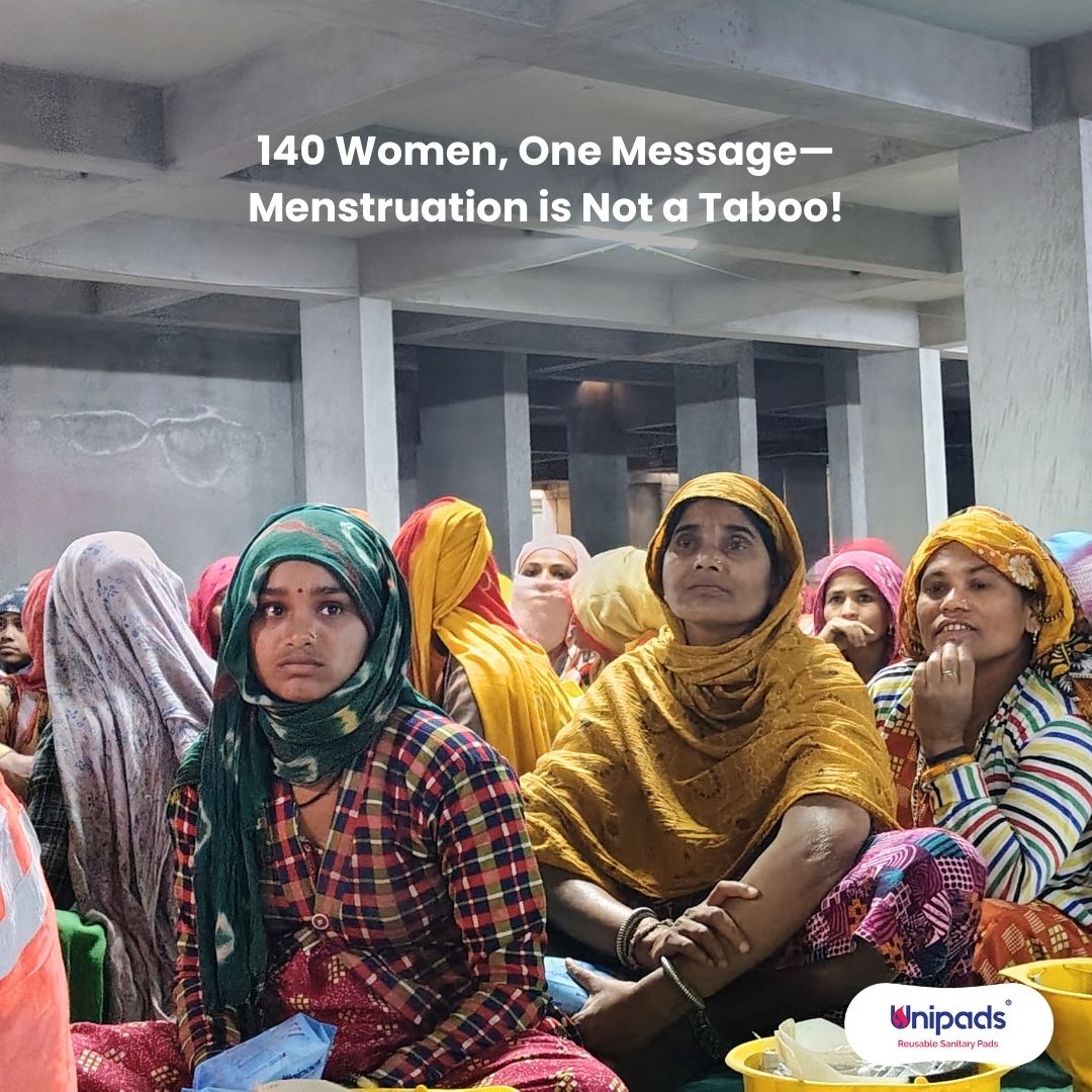 unipads_india's tweet photo. Unipads x Shilp! Proud to partner with @snehshilpfoundation &amp; @snehalbrahmbhatt_ to bring menstrual health awareness to women at the Shilp construction site. They build our cities—let’s ensure they don’t have to choose between work &amp; well-being. #UnipadsXShilp #BreakingBarrier https://t.co/MQNjXbBvUQ