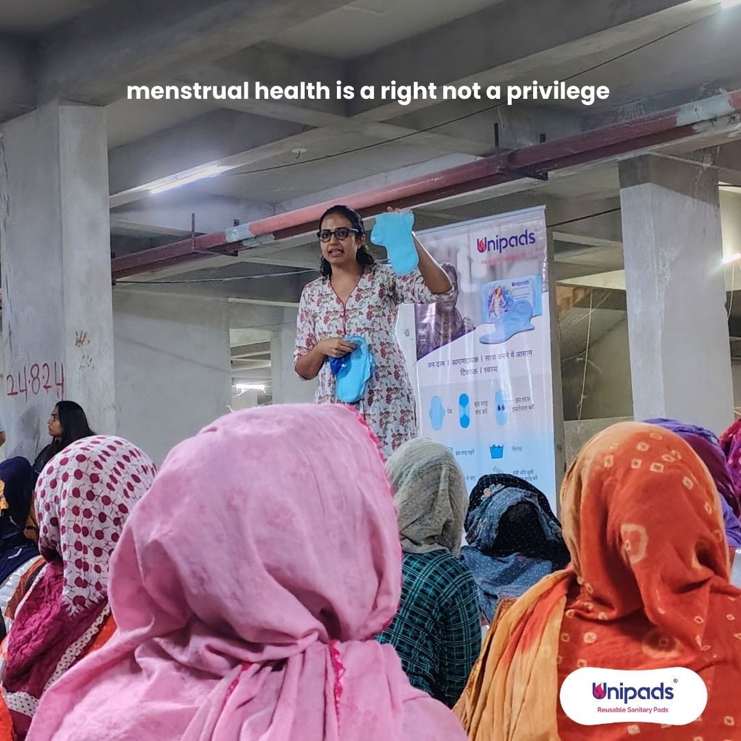 unipads_india's tweet photo. Unipads x Shilp! Proud to partner with @snehshilpfoundation &amp; @snehalbrahmbhatt_ to bring menstrual health awareness to women at the Shilp construction site. They build our cities—let’s ensure they don’t have to choose between work &amp; well-being. #UnipadsXShilp #BreakingBarrier https://t.co/MQNjXbBvUQ