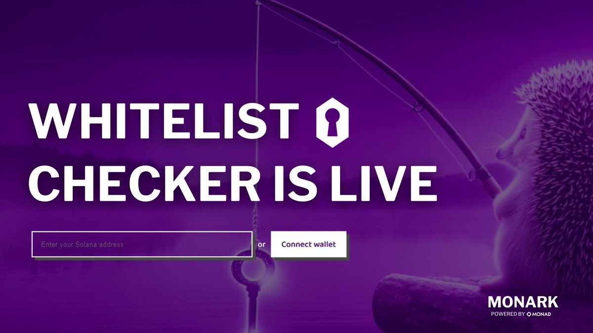 Monark DAO WL checker is LIVE! 🚪

You can now check if you're whitelisted for $MONARK contribution round.

🔎Check here: checker.monarkdao.com

⚠️WL process is still ongoing !