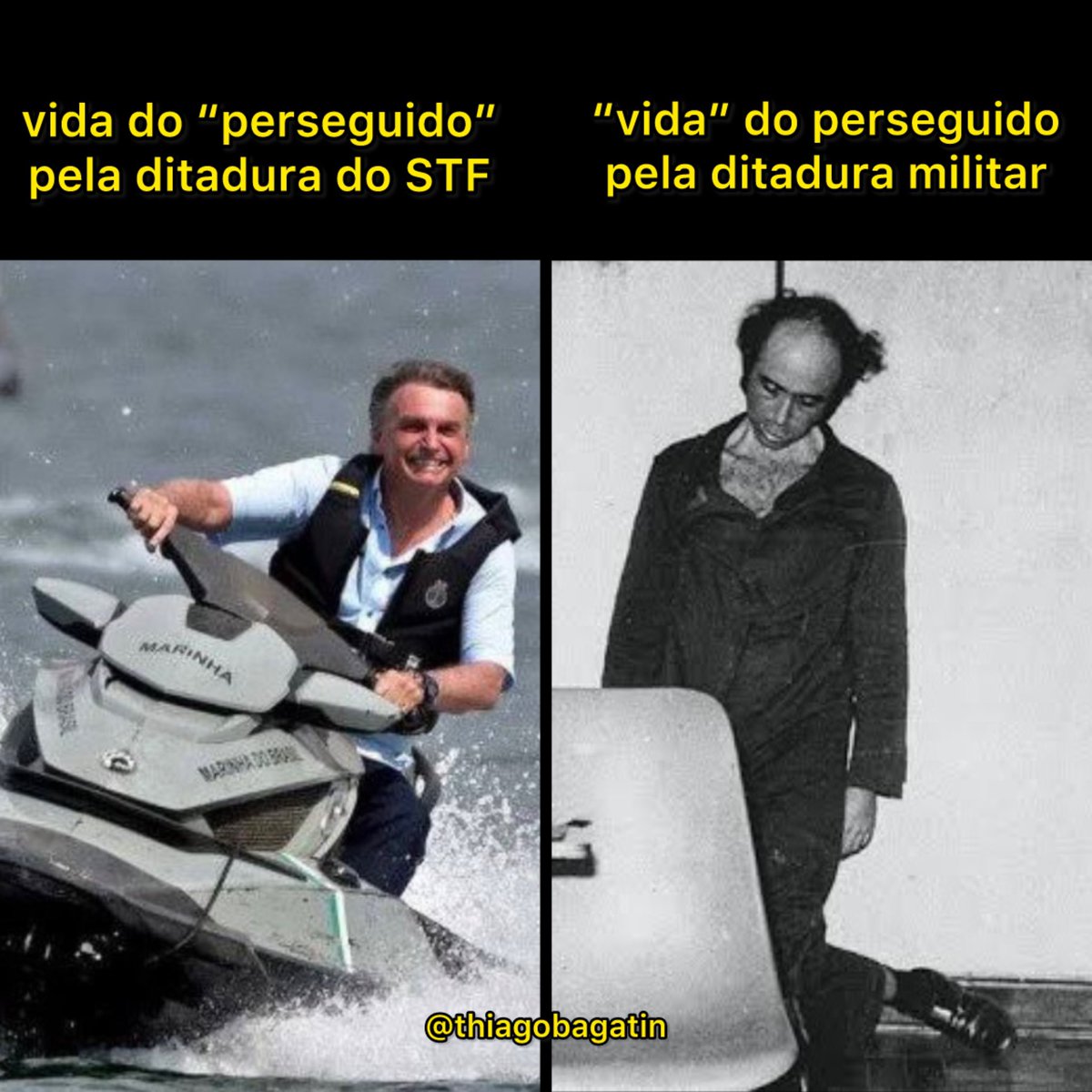 ThiagoBagatin's tweet photo. ditadura do STF X ditadura militar https://t.co/oFiwT3MpEi