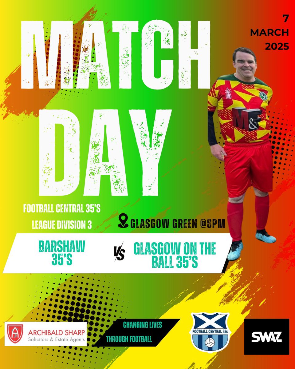 GlasgowOn's tweet photo. First league game of the season for our 35’s in the @centregions35s with an away game to @Barshaw35s at the Glasgow Green be sure to support our lads #changinglivesthroughfootball #MonTheBaw 🟢🟡🔴 https://t.co/wcQMkDUaeA