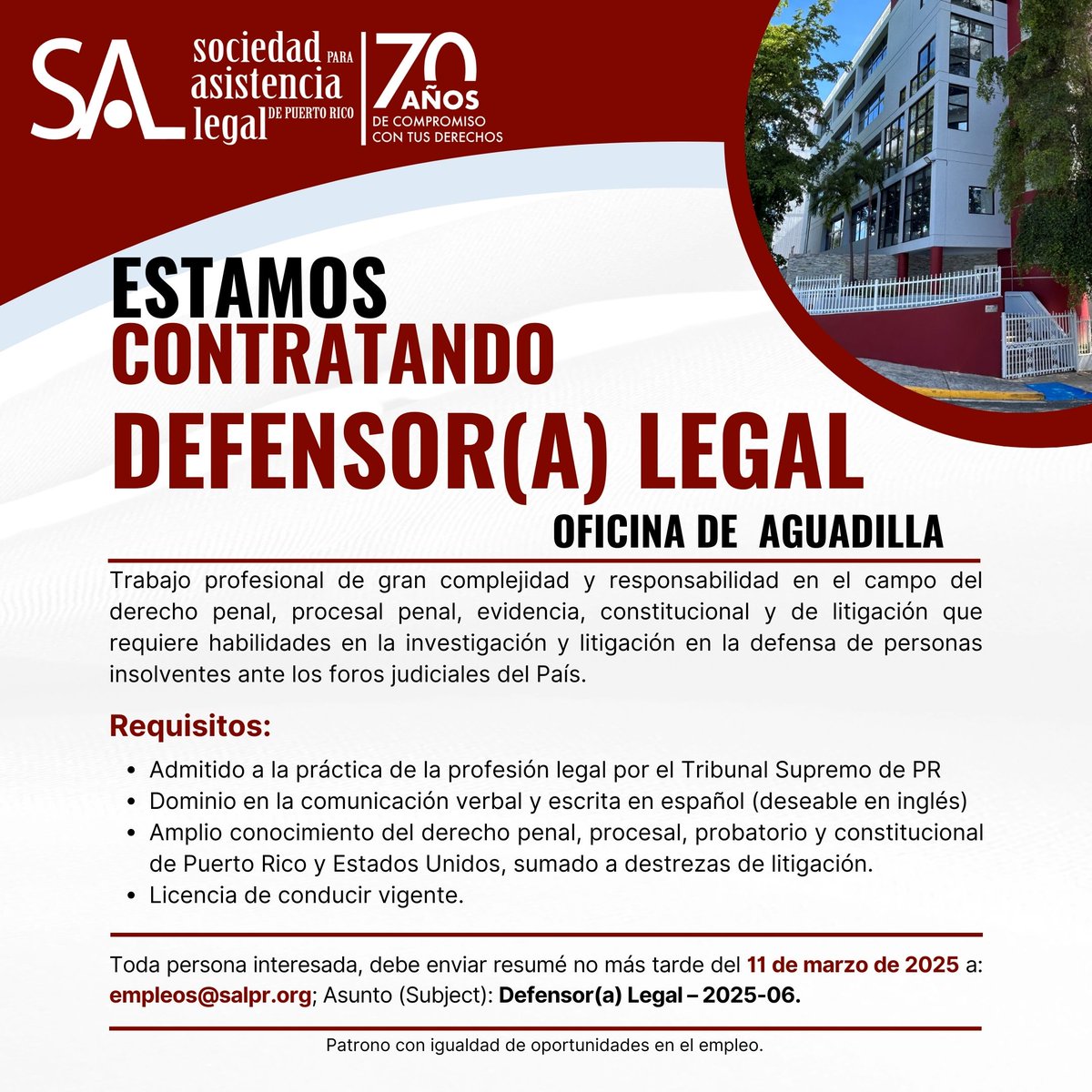 Oportunidad de empleo