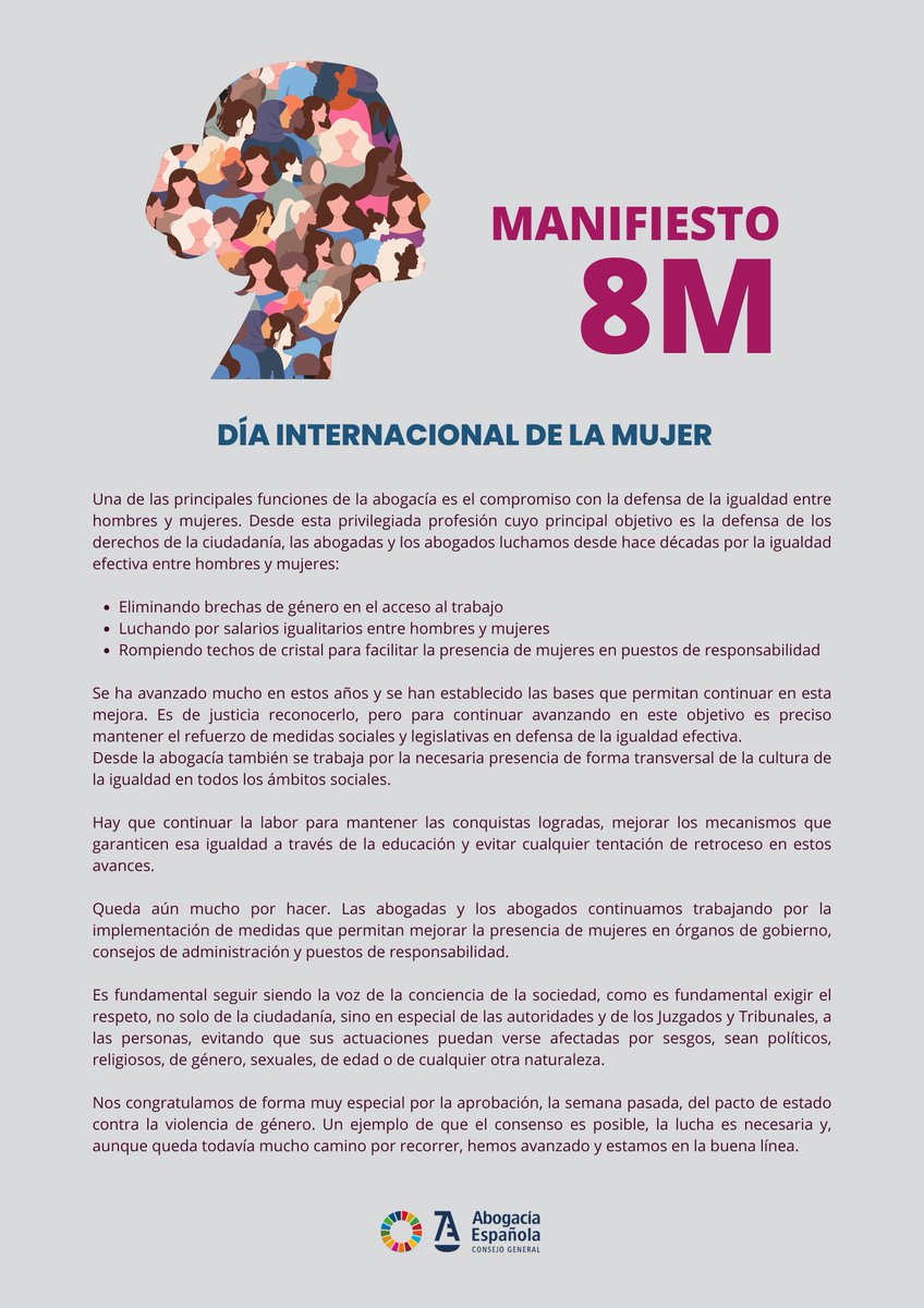 La Abogacia defiende la igualdad y la erradicación de la violencia de género. En el <a href="/MICAPinforma/">MICAP</a> 52 profesionales de la abogacia prestan servicio de guardia diaria para atender y asesorar a mujeres vícitmas de violencia de género. 761 mujeres asistidas en 2024.